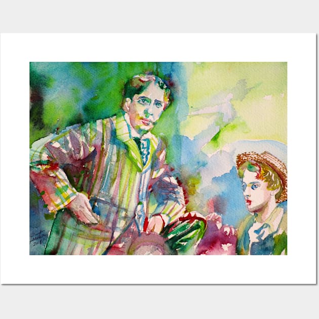 OSCAR WILDE and LORD ALFRED DOUGLAS watercolor portrait.3 Wall Art by lautir